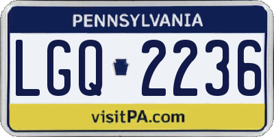 PA license plate LGQ2236