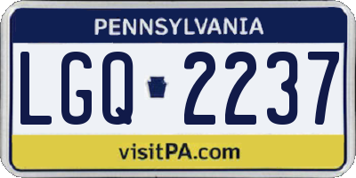 PA license plate LGQ2237