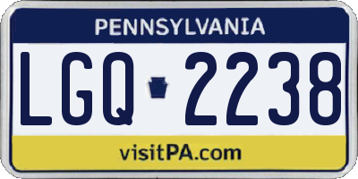 PA license plate LGQ2238