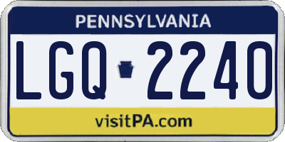 PA license plate LGQ2240
