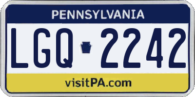 PA license plate LGQ2242