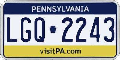 PA license plate LGQ2243