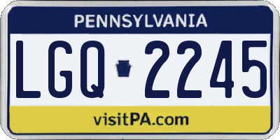 PA license plate LGQ2245