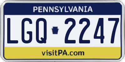 PA license plate LGQ2247