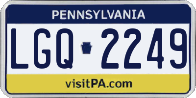 PA license plate LGQ2249