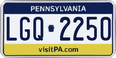 PA license plate LGQ2250