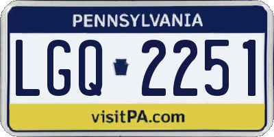 PA license plate LGQ2251