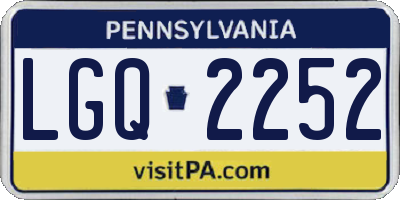 PA license plate LGQ2252