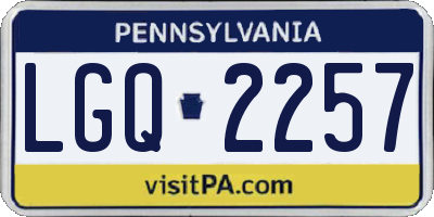 PA license plate LGQ2257