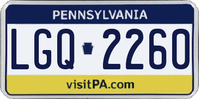 PA license plate LGQ2260