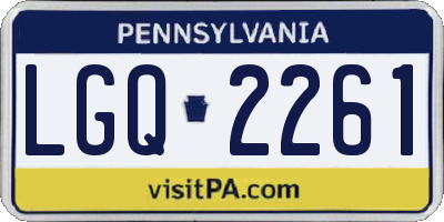 PA license plate LGQ2261