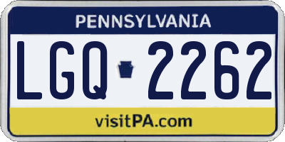 PA license plate LGQ2262