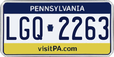 PA license plate LGQ2263