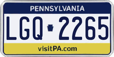 PA license plate LGQ2265