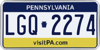 PA license plate LGQ2274