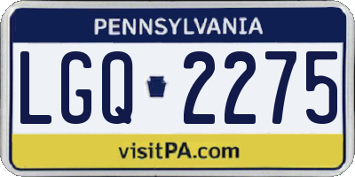 PA license plate LGQ2275