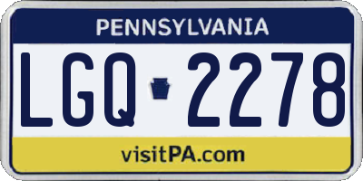 PA license plate LGQ2278