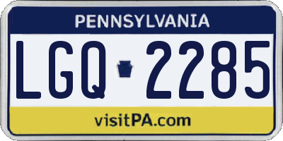 PA license plate LGQ2285