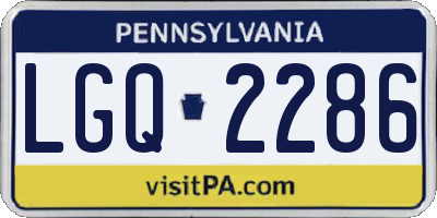 PA license plate LGQ2286