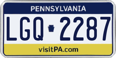 PA license plate LGQ2287