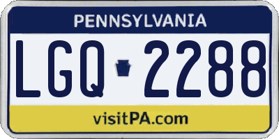 PA license plate LGQ2288