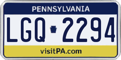 PA license plate LGQ2294