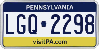 PA license plate LGQ2298