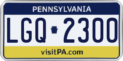 PA license plate LGQ2300