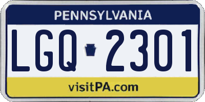 PA license plate LGQ2301