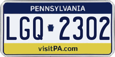 PA license plate LGQ2302