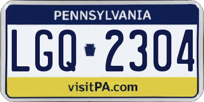 PA license plate LGQ2304
