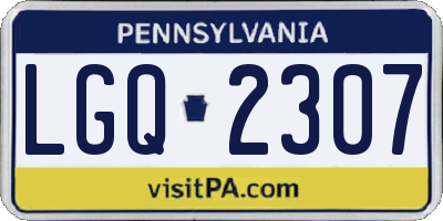 PA license plate LGQ2307