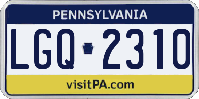 PA license plate LGQ2310