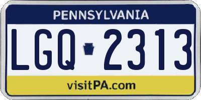 PA license plate LGQ2313