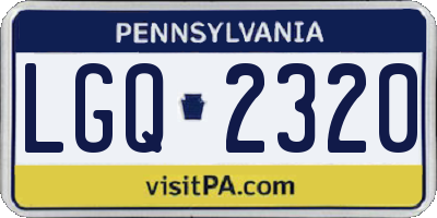 PA license plate LGQ2320