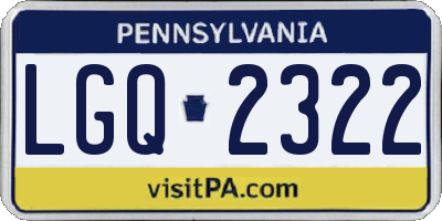 PA license plate LGQ2322