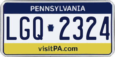 PA license plate LGQ2324