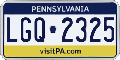PA license plate LGQ2325