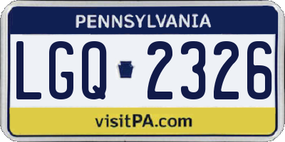 PA license plate LGQ2326