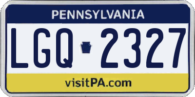 PA license plate LGQ2327