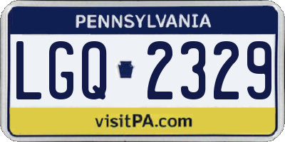 PA license plate LGQ2329