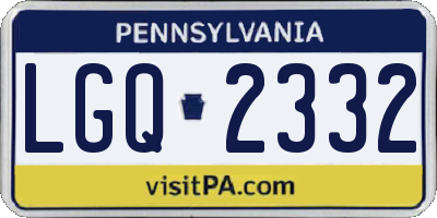 PA license plate LGQ2332