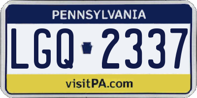 PA license plate LGQ2337