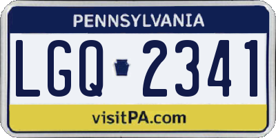 PA license plate LGQ2341