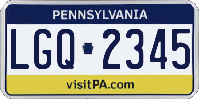 PA license plate LGQ2345