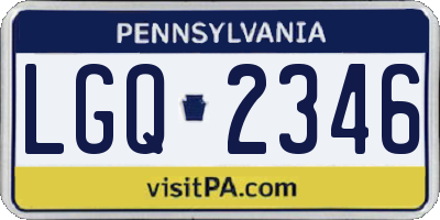 PA license plate LGQ2346