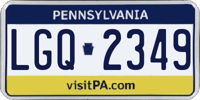 PA license plate LGQ2349