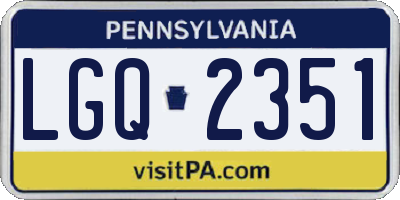 PA license plate LGQ2351