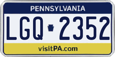 PA license plate LGQ2352