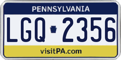 PA license plate LGQ2356
